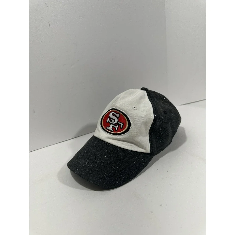 SAN FRANCISCO 49ers HAT WOMEN'S Team Apparel Glitter Sparkling Black SF Cap RAR
